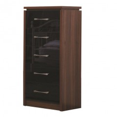 DC Conrad 5 Drawer Chest Black/Walnut